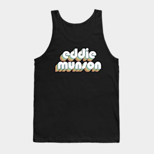 Eddie Munson Retro Rainbow Typography Faded Style Tank Top